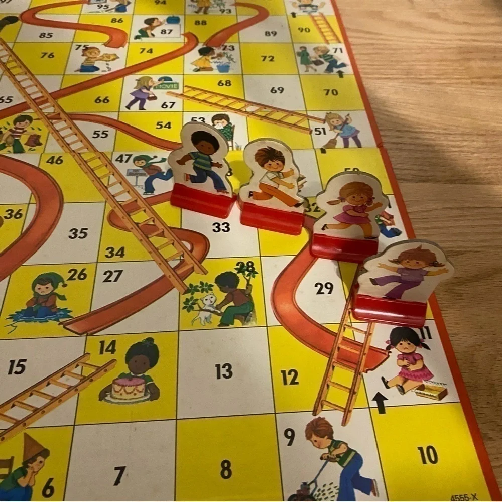 Vintage Chutes and Ladders Board Game 1974 EXCELLENT Milton Bradley